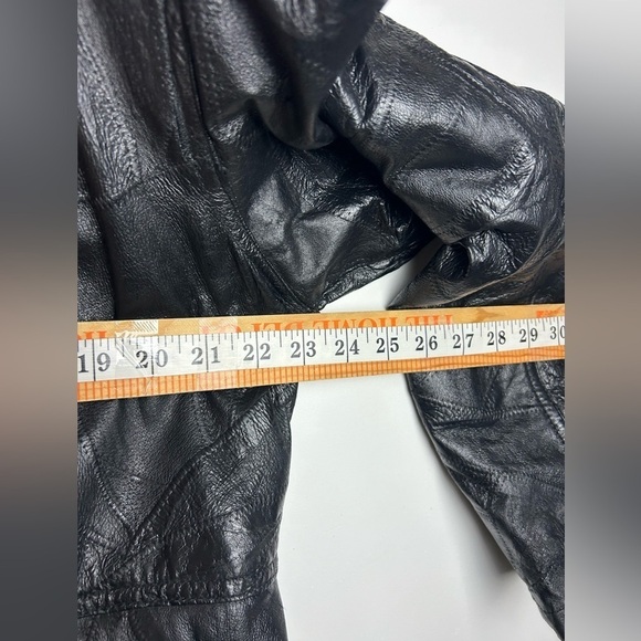 VTG 100% Genuine Leather Black Longline Trench Coat Jacket Motorcycle Equestrian - Picture 13 of 16